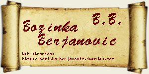 Božinka Berjanović vizit kartica